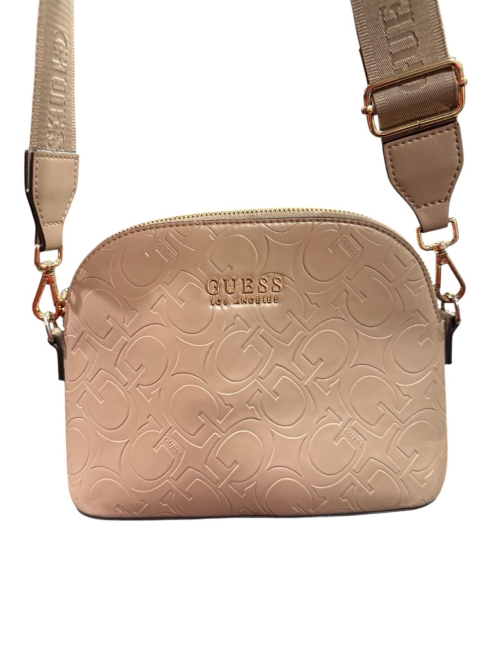 GUESS Embossed Logo Crossbody Bag in Blush